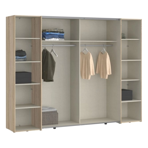 Szafa ubraniowa 270 cm kolor Dąb Sonoma / Dąb Sonoma / Biały